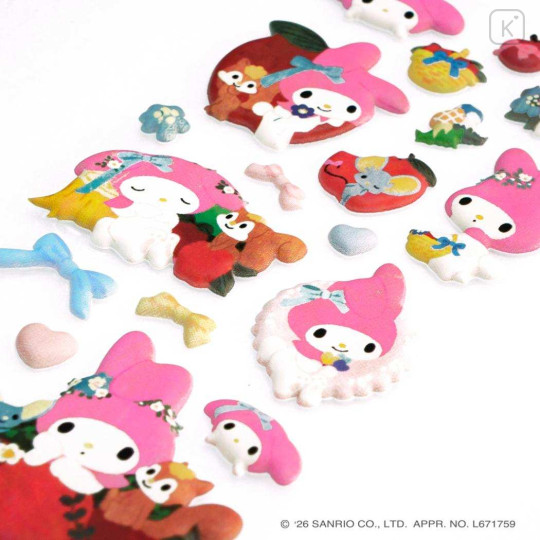 Japan Sanrio × Tomoko Hayashi Puffy Sticker - My Melody : Fun with Friends - 2