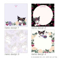 Japan Sanrio × Tomoko Hayashi Square Memo Pad - Kuromi : Botanical Floral - 2