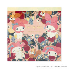 Japan Sanrio × Tomoko Hayashi Square Memo Pad - My Melody : Botanical Floral