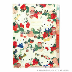Japan Sanrio 3 Pockets A5 Clear File - Hello Kitty & Mimmy & Tiny Chum : Botanical Floral