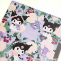 Japan Sanrio 3 Pockets A5 Clear File - Kuromi : Botanical Floral - 3