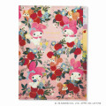 Japan Sanrio 3 Pockets A5 Clear File - My Melody : Botanical Floral - 1