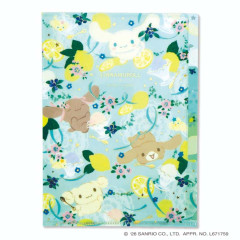 Japan Sanrio 3 Pockets A5 Clear File - Cinnamoroll : Botanical Floral