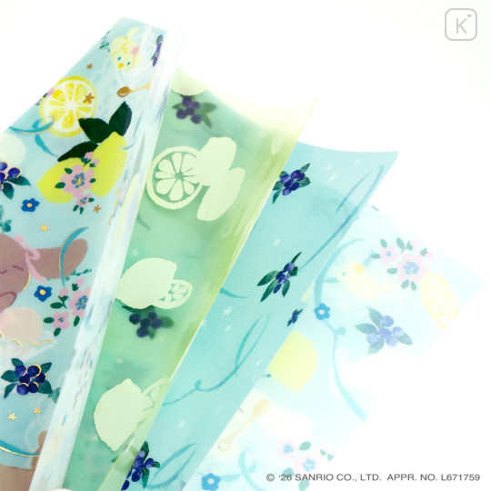 Japan Sanrio 3 Pockets A5 Clear File - Cinnamoroll : Botanical Floral - 2