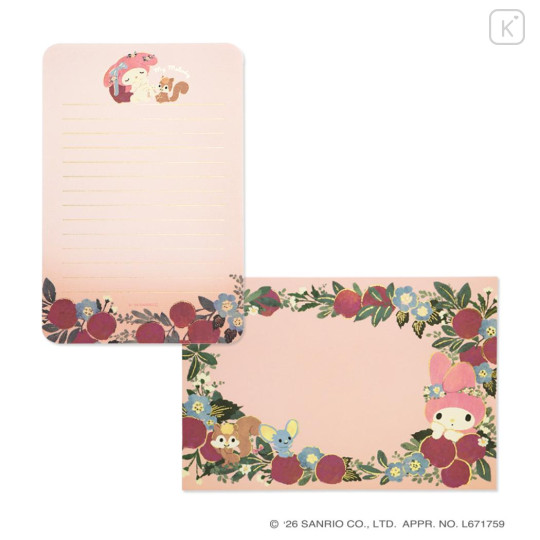 Japan Sanrio × Tomoko Hayashi Letter Set - My Melody : Botanical Floral - 2