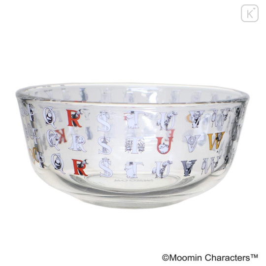 Japan Moomin Deep Glass Bowl - Moomin : Alphabet - 1