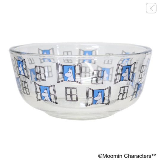 Japan Moomin Deep Glass Bowl - Moomintroll : Window - 1