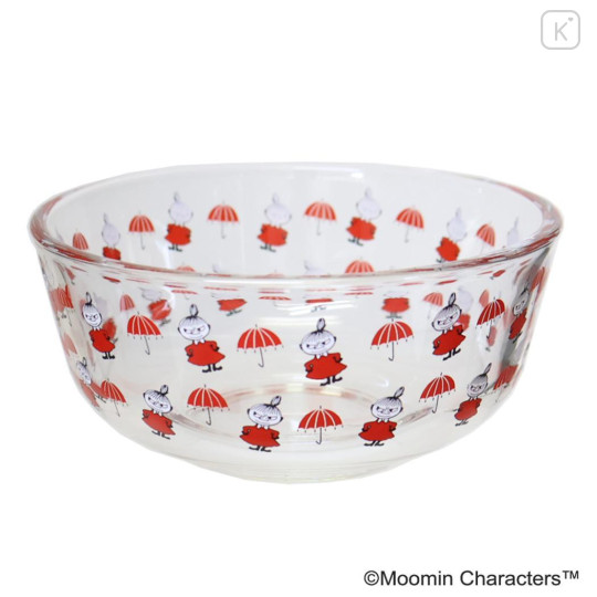 Japan Moomin Deep Glass Bowl - Little My : Umbrella - 1