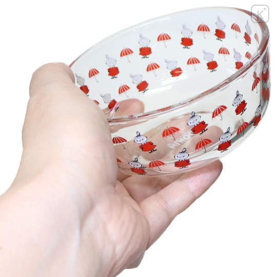 Japan Moomin Deep Glass Bowl - Little My : Umbrella - 2