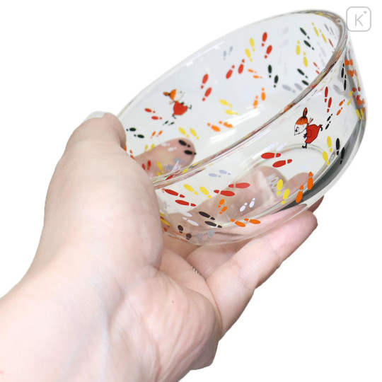 Japan Moomin Deep Glass Bowl - Moomintroll : Footprint - 2