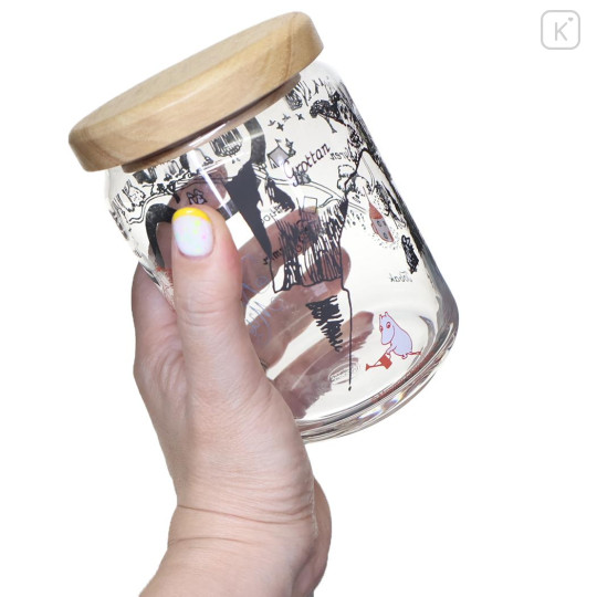 Japan Moomin Wooden Lid Glass Canister - Moomin : Map - 3