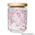 Japan Moomin Wooden Lid Glass Canister - Moomintroll : Flower Trail Pink - 1