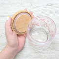 Japan Moomin Wooden Lid Glass Canister - Moomintroll : Flower Trail Pink - 3