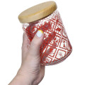 Japan Moomin Wooden Lid Glass Canister - Moomintroll & Snufkin : Red - 2