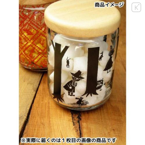 Japan Moomin Wooden Lid Glass Canister - Moomintroll & Snufkin : Red - 4