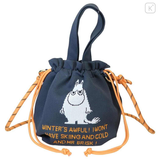 Japan Moomin 2-Way Drawstring Bag - Moomintroll : Grumpy - 1