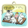 Japan Moomin Embroidery Coin Purse - Moomintroll : Ocean - 1