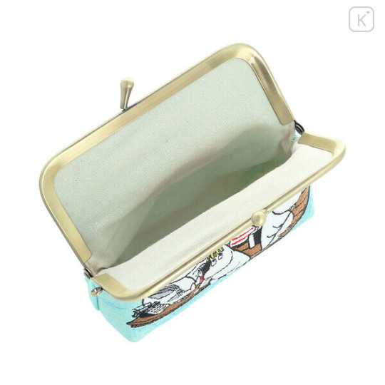 Japan Moomin Embroidery Coin Purse - Moomintroll : Ocean - 3