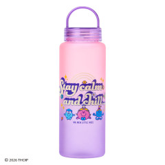 Japan Sanrio Original Clear Bottle with Handle - Mr. Men & Little Miss : Cheerful Typographic Purple