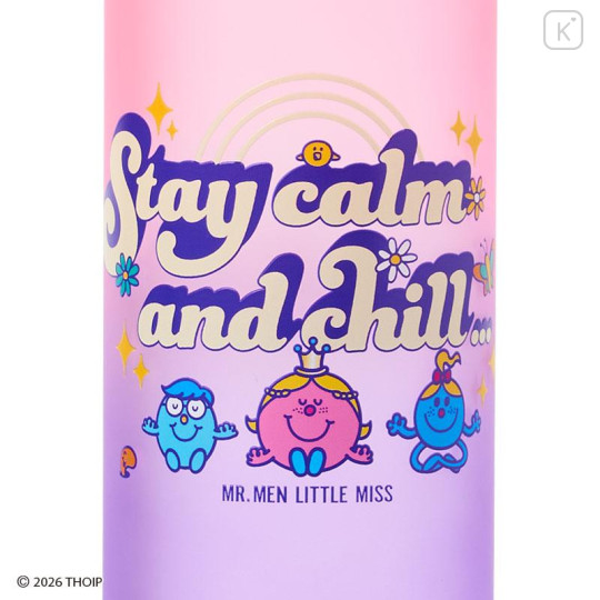 Japan Sanrio Original Clear Bottle with Handle - Mr. Men & Little Miss : Cheerful Typographic Purple - 4