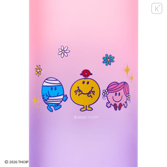 Japan Sanrio Original Clear Bottle with Handle - Mr. Men & Little Miss : Cheerful Typographic Purple - 5