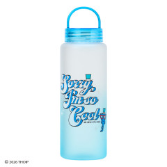 Japan Sanrio Original Clear Bottle with Handle - Mr. Men & Little Miss : Cheerful Typographic Light Blue