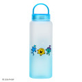 Japan Sanrio Original Clear Bottle with Handle - Mr. Men & Little Miss : Cheerful Typographic Light Blue - 2