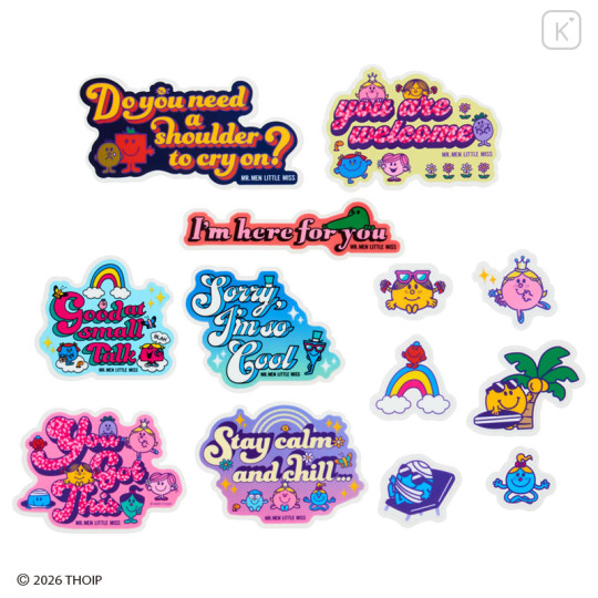 Japan Sanrio Original Sticker Set - Mr. Men & Little Miss : Cheerful Typographic - 2