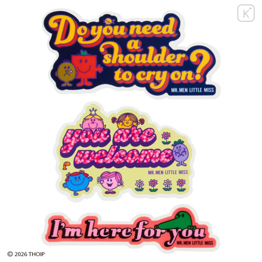 Japan Sanrio Original Sticker Set - Mr. Men & Little Miss : Cheerful Typographic - 3