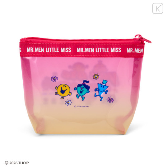 Japan Sanrio Original Clear Pouch - Mr. Men & Little Miss : Cheerful Typographic Pink - 2