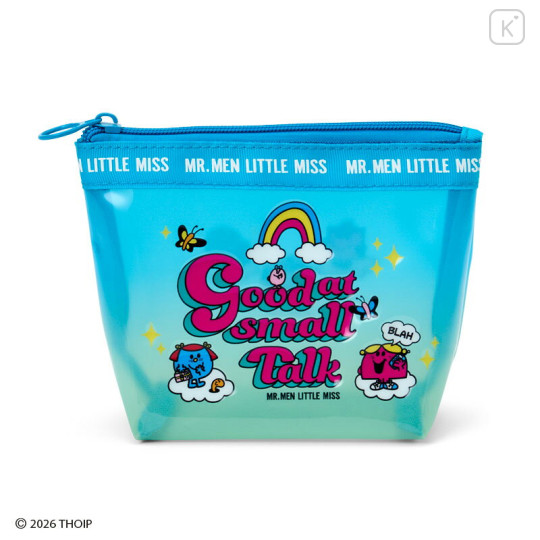 Japan Sanrio Original Clear Pouch - Mr. Men & Little Miss : Cheerful Typographic Blue - 1
