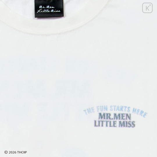 Japan Sanrio Original T-Shirt - Mr. Men & Little Miss : Everyone White - 3