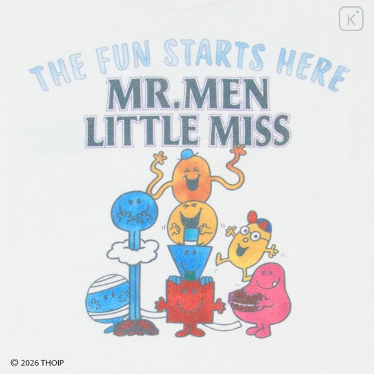 Japan Sanrio Original T-Shirt - Mr. Men & Little Miss : Everyone White - 4