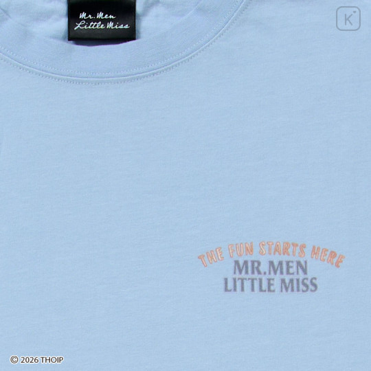 Japan Sanrio Original T-Shirt - Mr. Men & Little Miss : Everyone Light Blue - 3