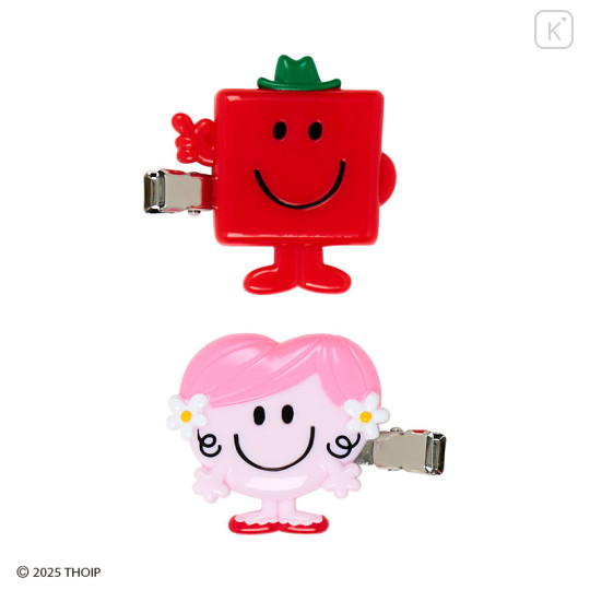 Japan Sanrio Original Bangs Clip Set - Mr. Men & Little Miss : Strong & Hug - 2
