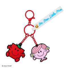 Japan Sanrio Original Rubber Keychain - Mr. Men & Little Miss : Strong & Hug