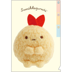 Japan San-X 3 Pockets A6 Index File Holder - Sumikko Gurashi Ebifurai no Shippo : Plush Photo