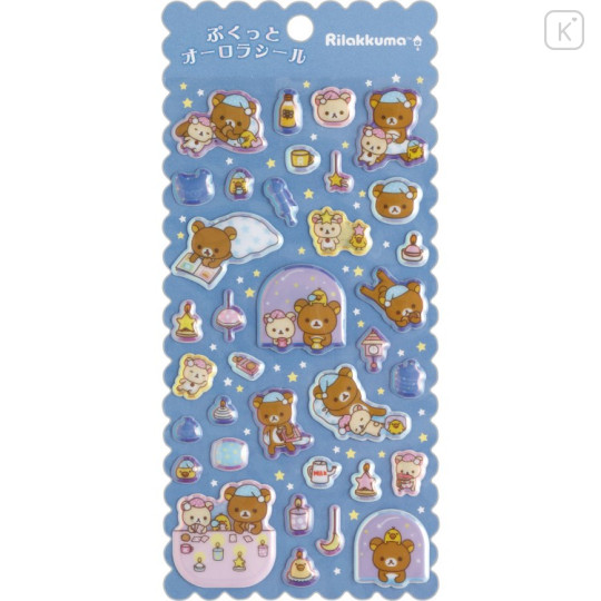Japan San-X Puffy Aurora Sticker - Rilakkuma : Late Night - 1