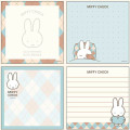 Japan Miffy Square Memo Pad - Miffy : Miffy Check Blue - 2