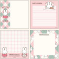 Japan Miffy Square Memo Pad - Miffy : Miffy Check Pink - 2
