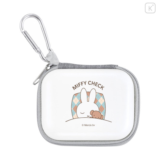 Japan Miffy Compact Gadget Pouch - Miffy : Miffy Check - 1