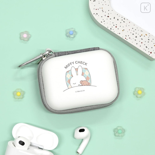 Japan Miffy Compact Gadget Pouch - Miffy : Miffy Check - 7