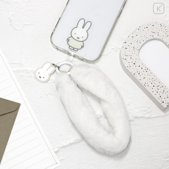 Japan Miffy Multi Ring Plus with Fur Hand Strap - Miffy - 6