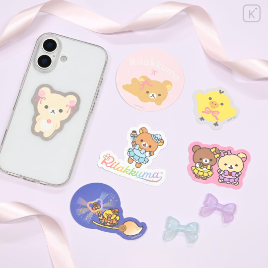Japan San-X Luminous Moblie Sticker Set - Rilakkuma : Ribbon Glow in the Dark - 5
