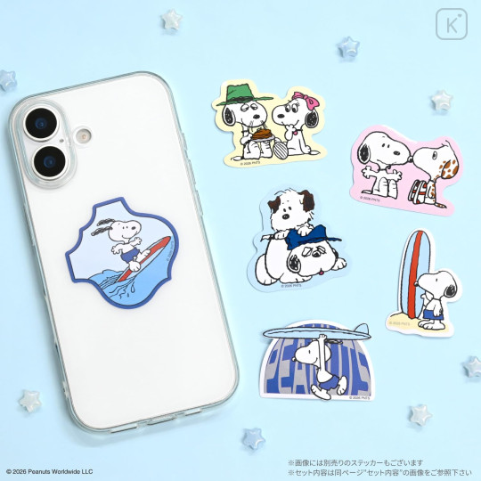 Japan Peanuts Waterproof Mobile Sticker Pack - Snoopy : Surf - 4