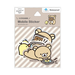 Japan San-X Waterproof Mobile Sticker Pack - Kiiroitori & Rilakkuma