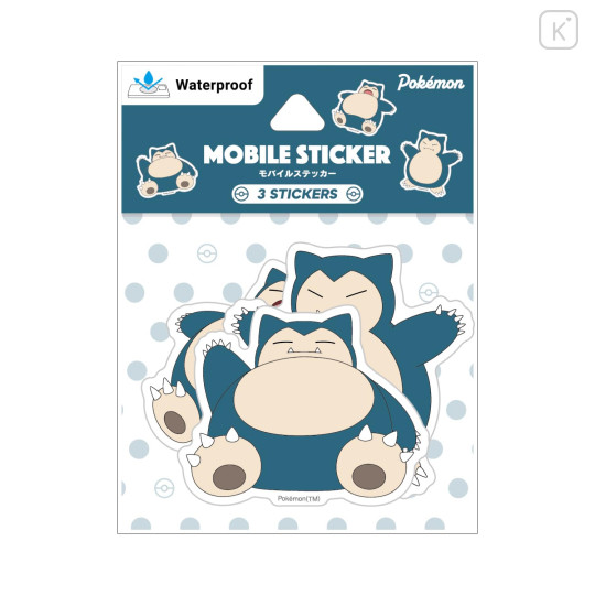 Japan Pokemon Waterproof Mobile Sticker Pack - Snorlax - 1