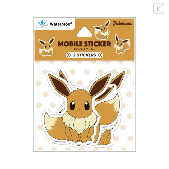 Japan Pokemon Waterproof Mobile Sticker Pack - Eevee - 1