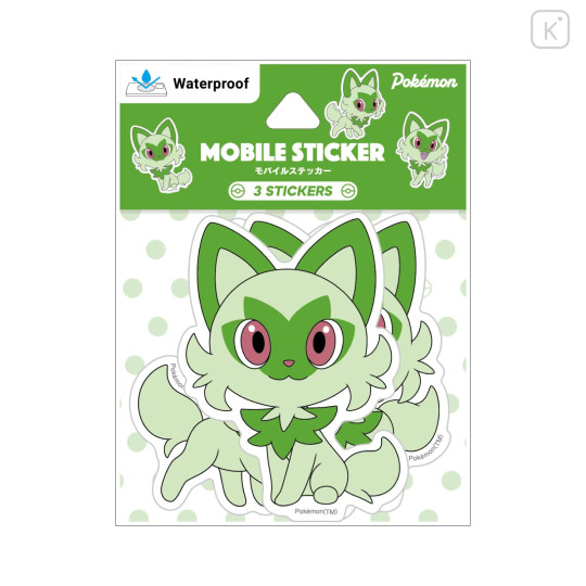 Japan Pokemon Waterproof Mobile Sticker Pack - Sprigatito - 1