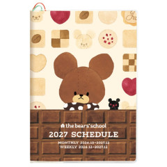 Japan The Bear's School B6 Planner Monthly & Block Type Weekly Schedule Book - Ivory 2027